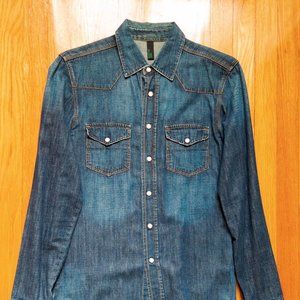 United Colors of Benetton Denim Shirt Sz S Slim